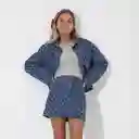 Pollera Rombos Azul S Mujer