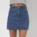 Pollera Rombos Azul S Mujer