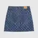 Pollera Rombos Azul S Mujer