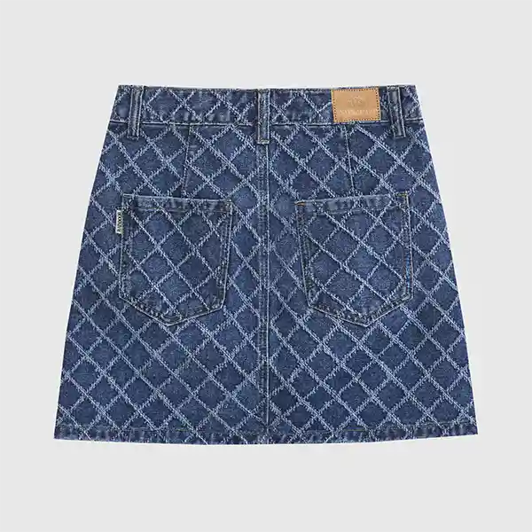 Pollera Rombos Azul S Mujer