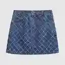 Pollera Rombos Azul S Mujer