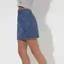 Pollera Rombos Azul S Mujer