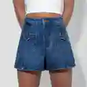 Short Bolsillos Pocket Azul 38 Mujer