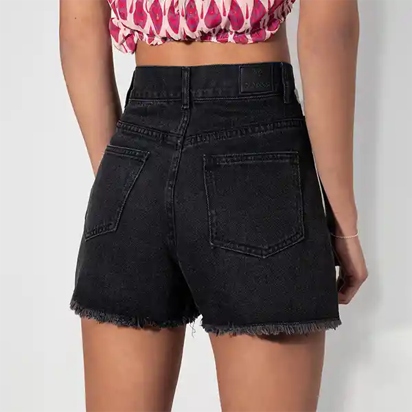 Short Básico Tachas Negro 36 Mujer