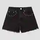 Short Básico Tachas Negro 36 Mujer