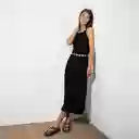 Vestido Tejido Halter Negro Xs Mujer