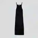 Vestido Tejido Halter Negro Xs Mujer