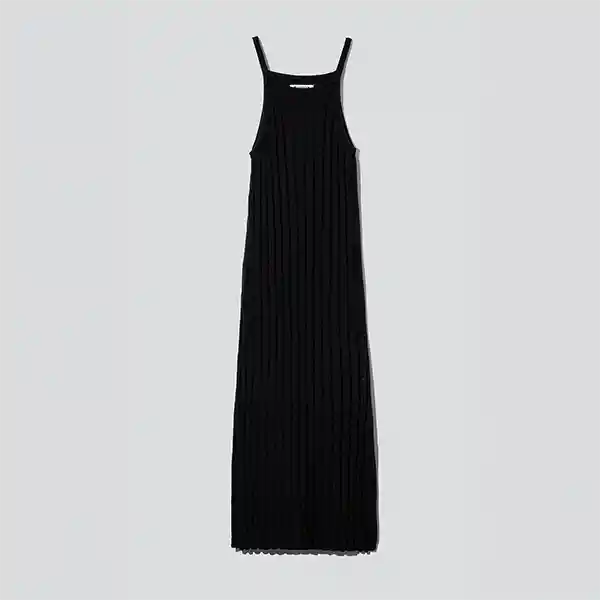 Vestido Tejido Halter Negro Xs Mujer
