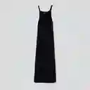 Vestido Tejido Halter Negro Xs Mujer