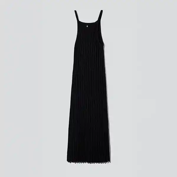 Vestido Tejido Halter Negro Xs Mujer