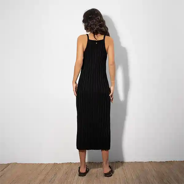 Vestido Tejido Halter Negro Xs Mujer
