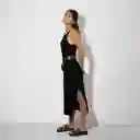 Vestido Tejido Halter Negro Xs Mujer