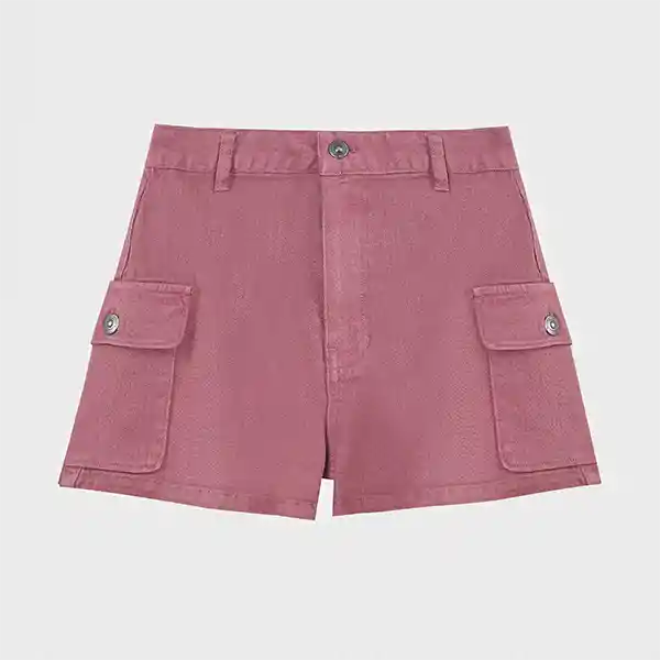 Short Bolsillos Laterales Púrpura 42 Mujer