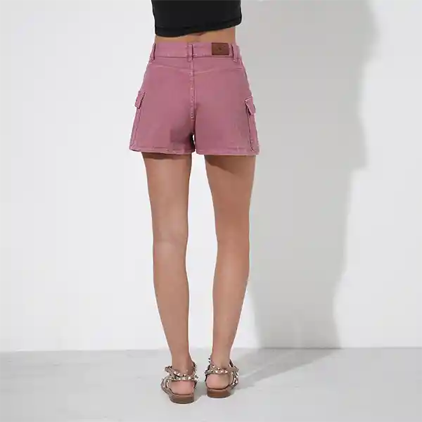 Short Bolsillos Laterales Púrpura 42 Mujer