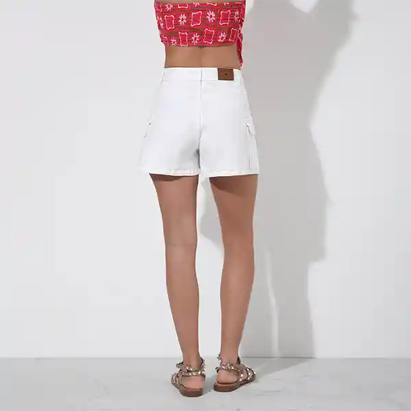 Short Bolsillos Laterales Blanco 44 Mujer