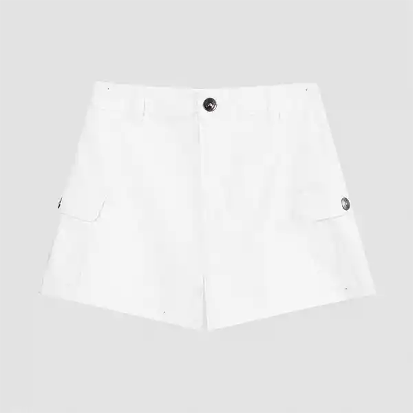 Short Bolsillos Laterales Blanco 40 Mujer
