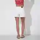 Short Bolsillos Laterales Blanco 40 Mujer