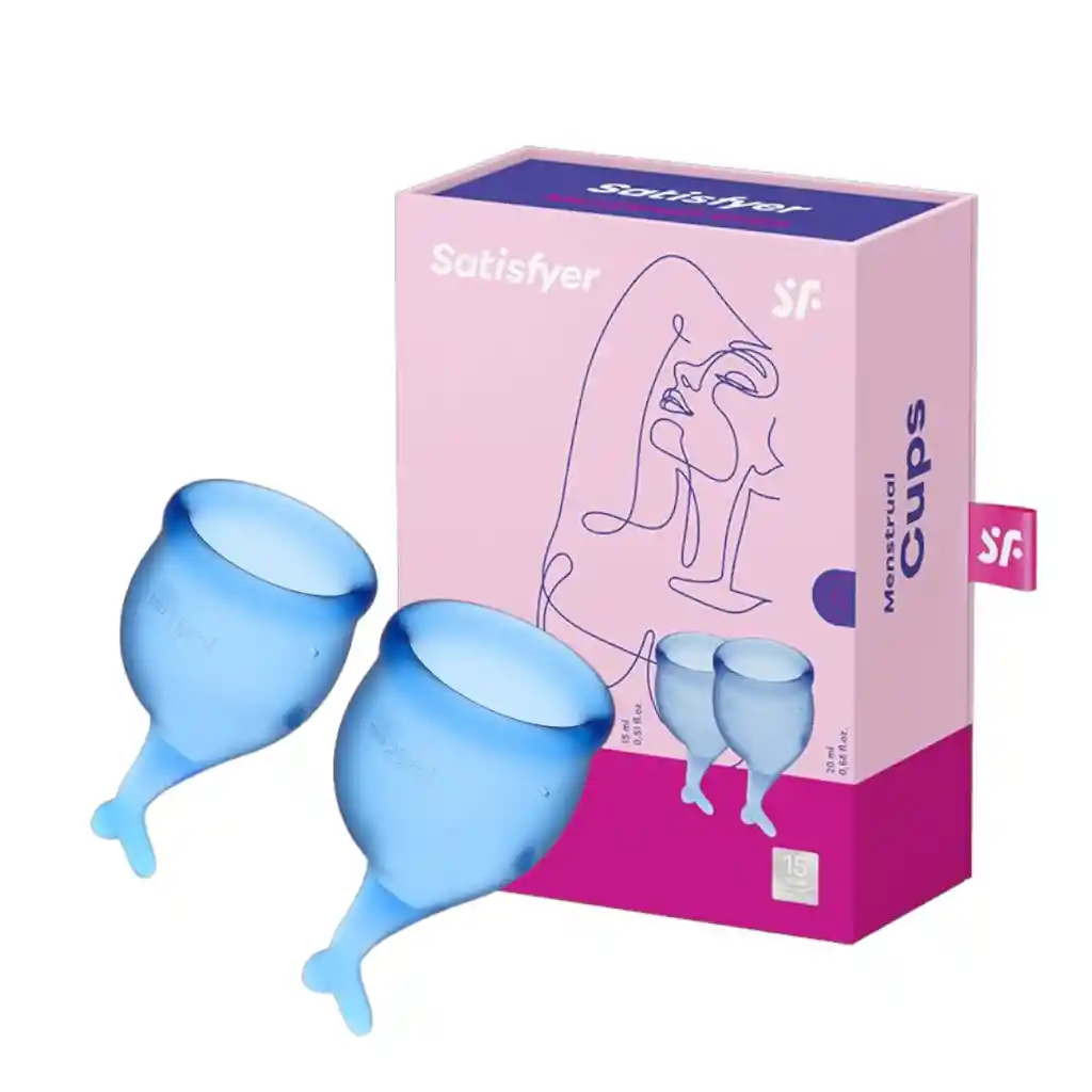 Satisfyer Set De 2 Copitas Menstruales Feel Secure Azul