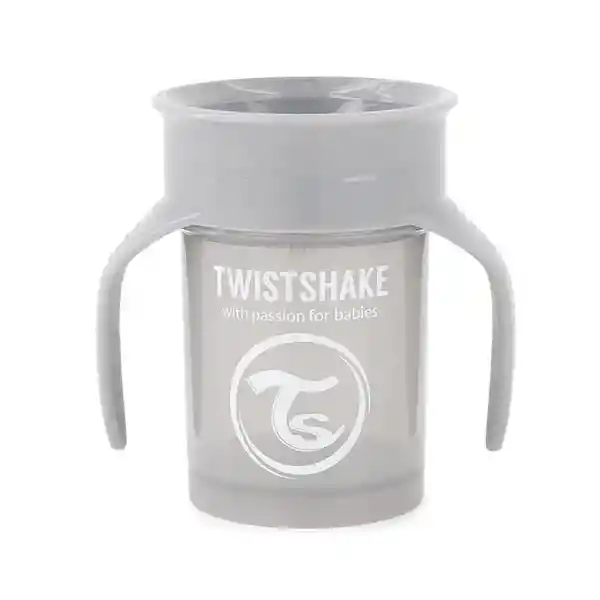 Vaso 360 Con Tapa Gris Pastel -twistshake