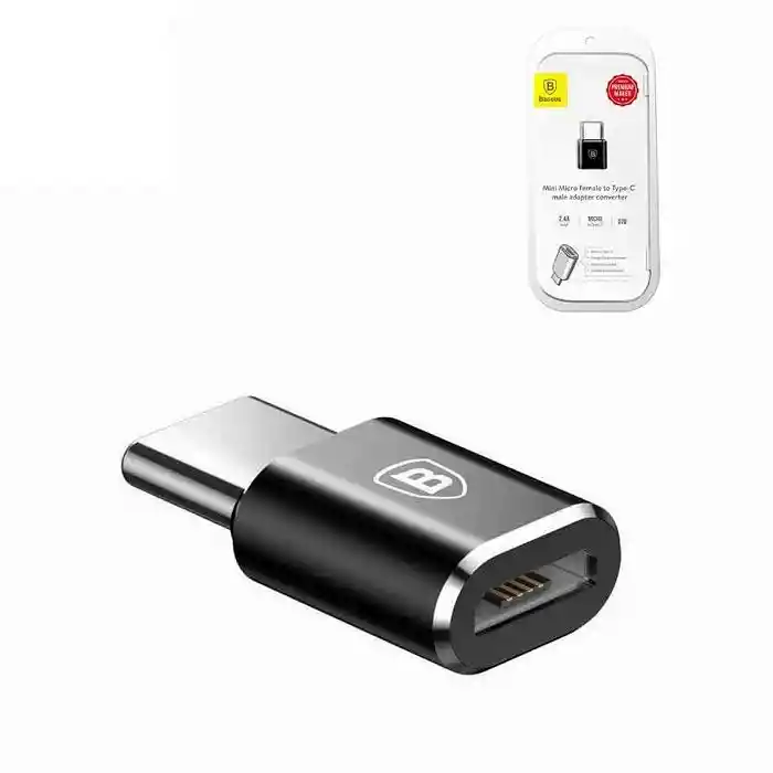 Adaptador Otg Micro Usb- V8 Hembra A Tipo C Macho Baseus