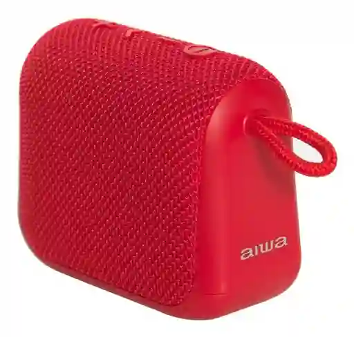 Parlante Portatil Aiwa Impermeable Ipx6 Tws Radio Fm Color Rojo