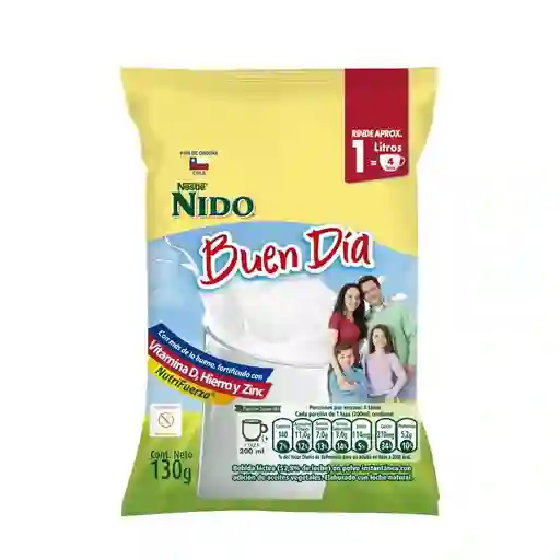 Leche Semidescremada En Polvo Nido Buen Dia 130gr