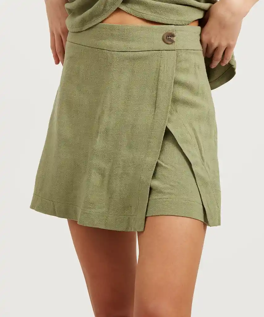 Falda Short Mujer M Verde