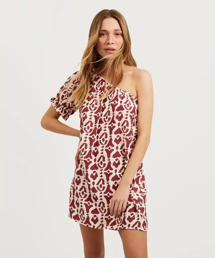 Vestido Mujer Manga Globo S Burdeo