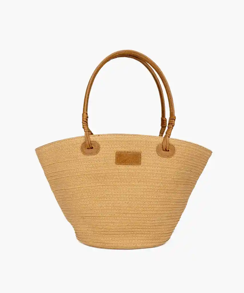 Cartera De Hombro Mujer Beige