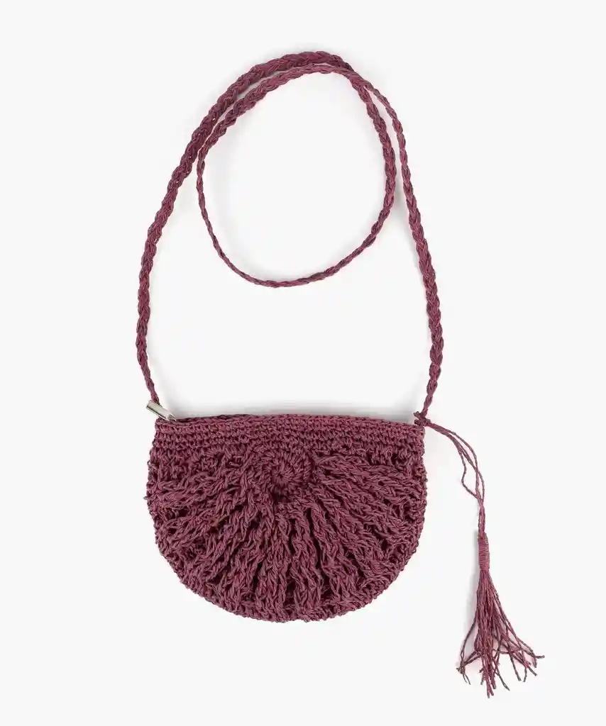 Cartera Bandolera Mujer Tejida Morado