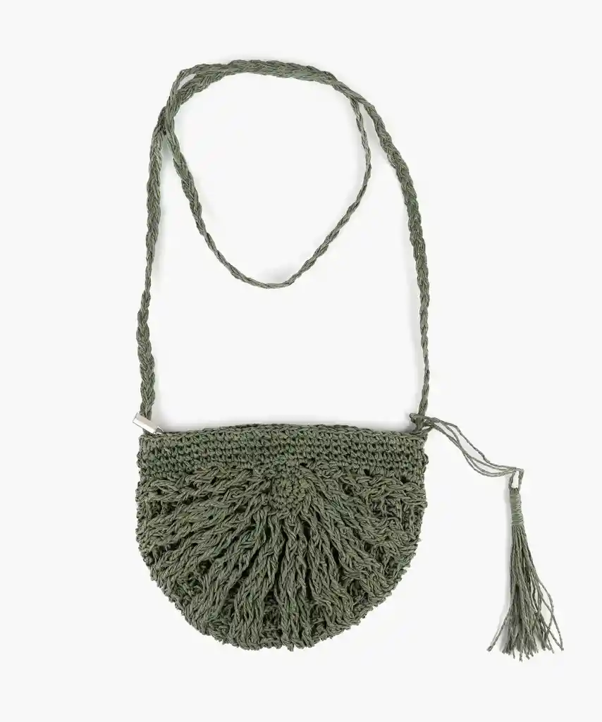 Cartera Bandolera Mujer Tejida Verde