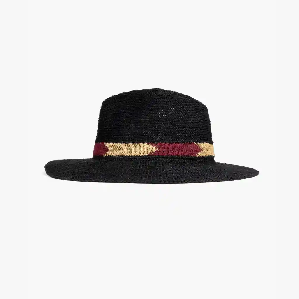 Sombrero Mujer Cinta Bicolor Negro