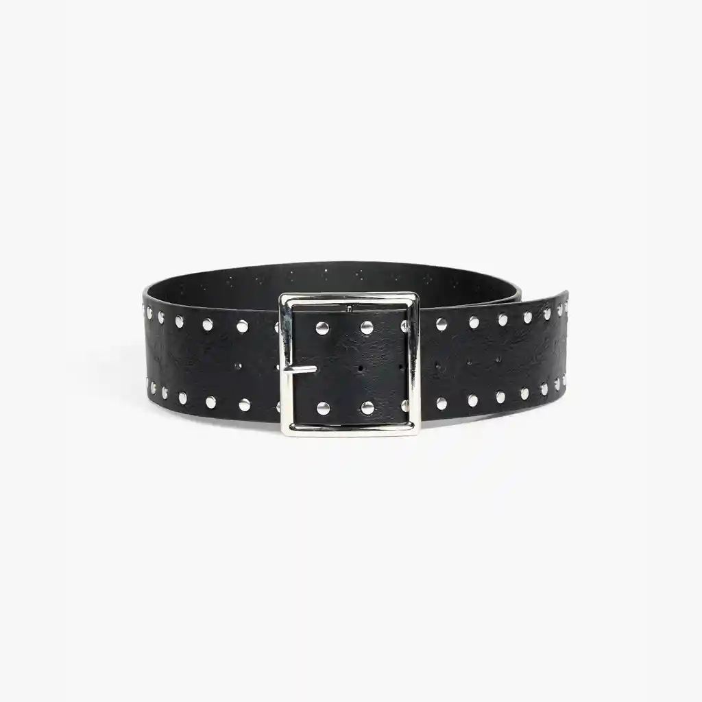 Cinturón Mujer Maxi Con Tachas M/l Negro