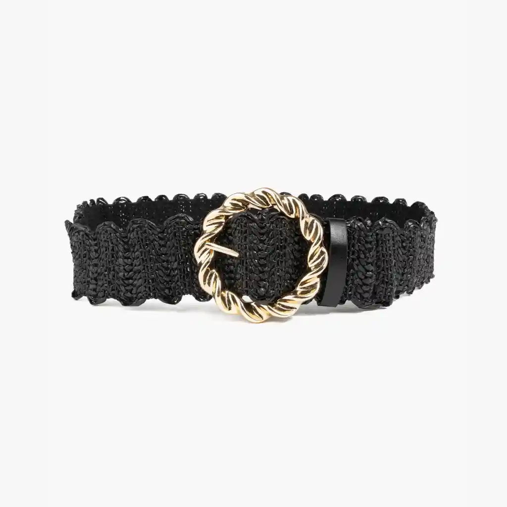 Cinturón Mujer Rafia Negro