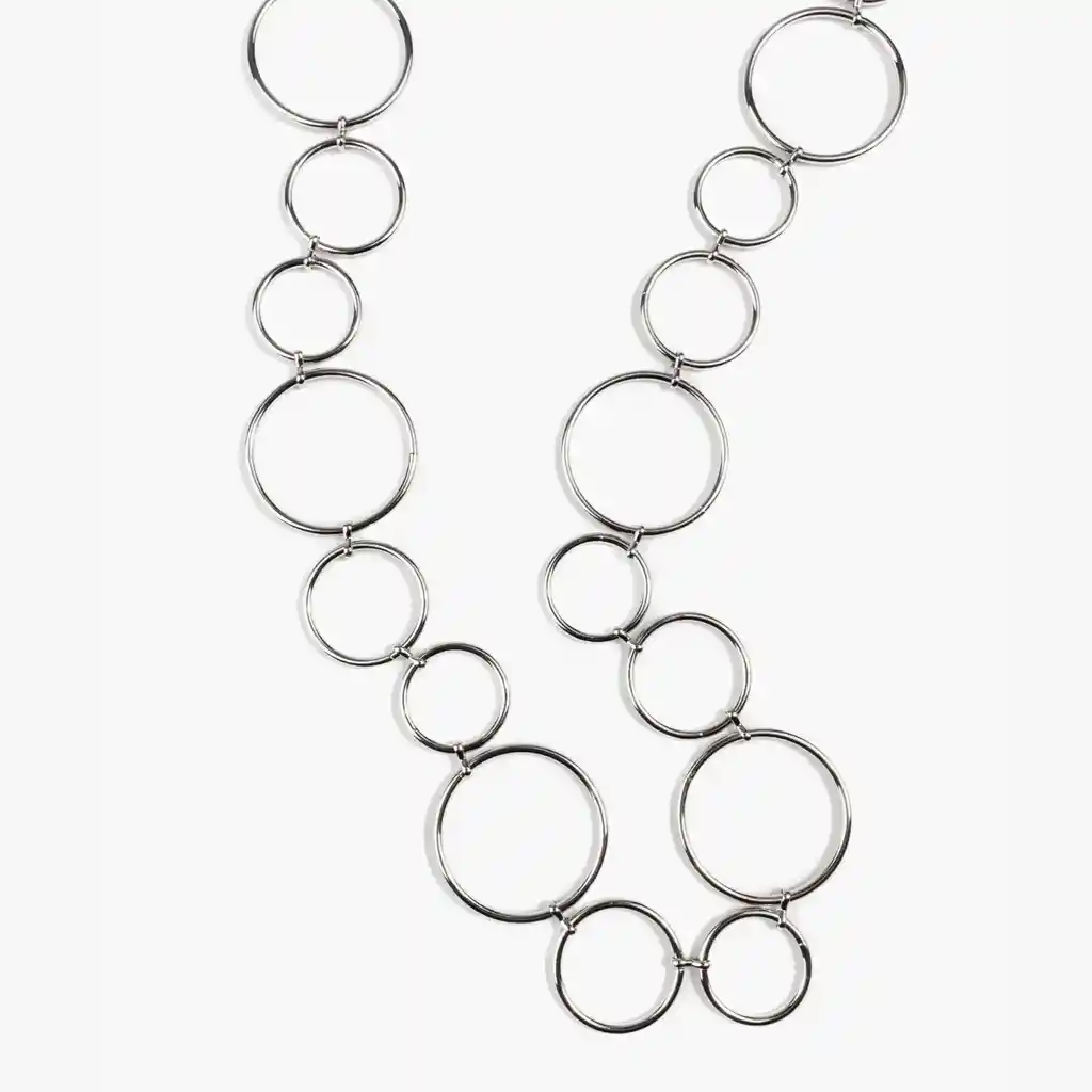 Cinturón Mujer Círculos Ajustable Plateado