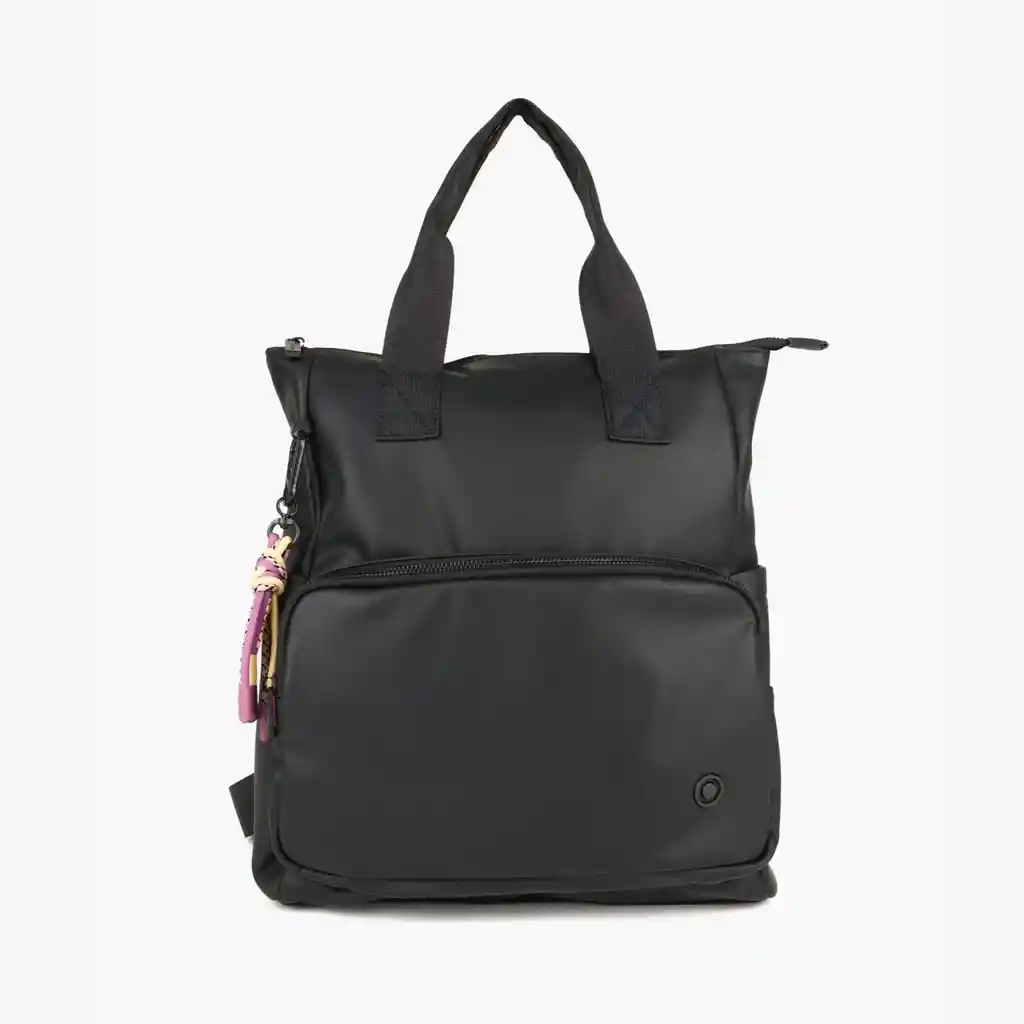 Mochila Mujer Con Llavero Negro