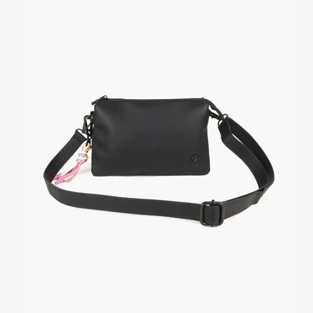 Cartera Bandolera Mujer Con Llavero Negro