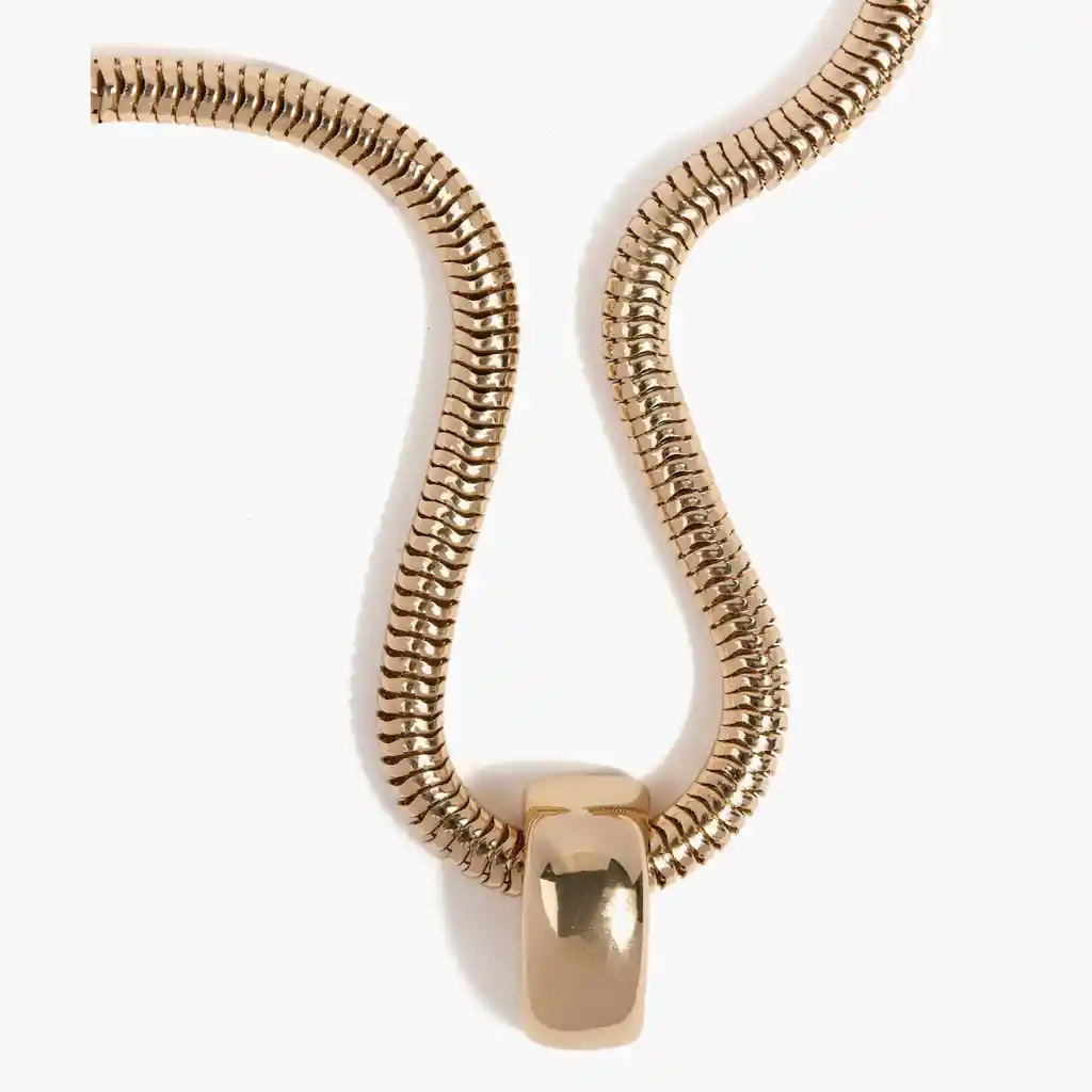 Collar Mujer Serpiente Charm Dorado