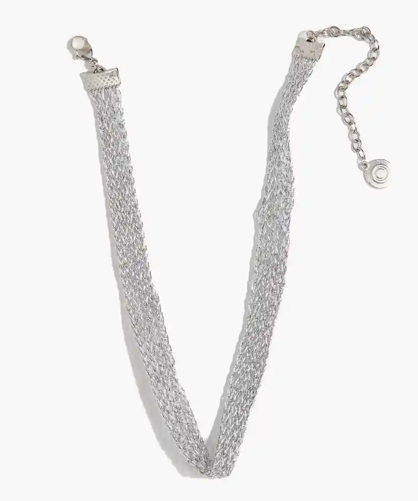 Collar Mujer Choker Lurex Plateado