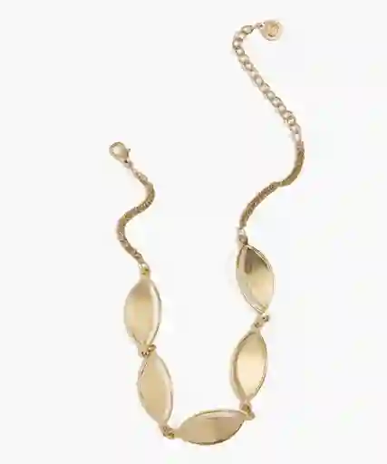 Collar Mujer Choker Hojas Dorado