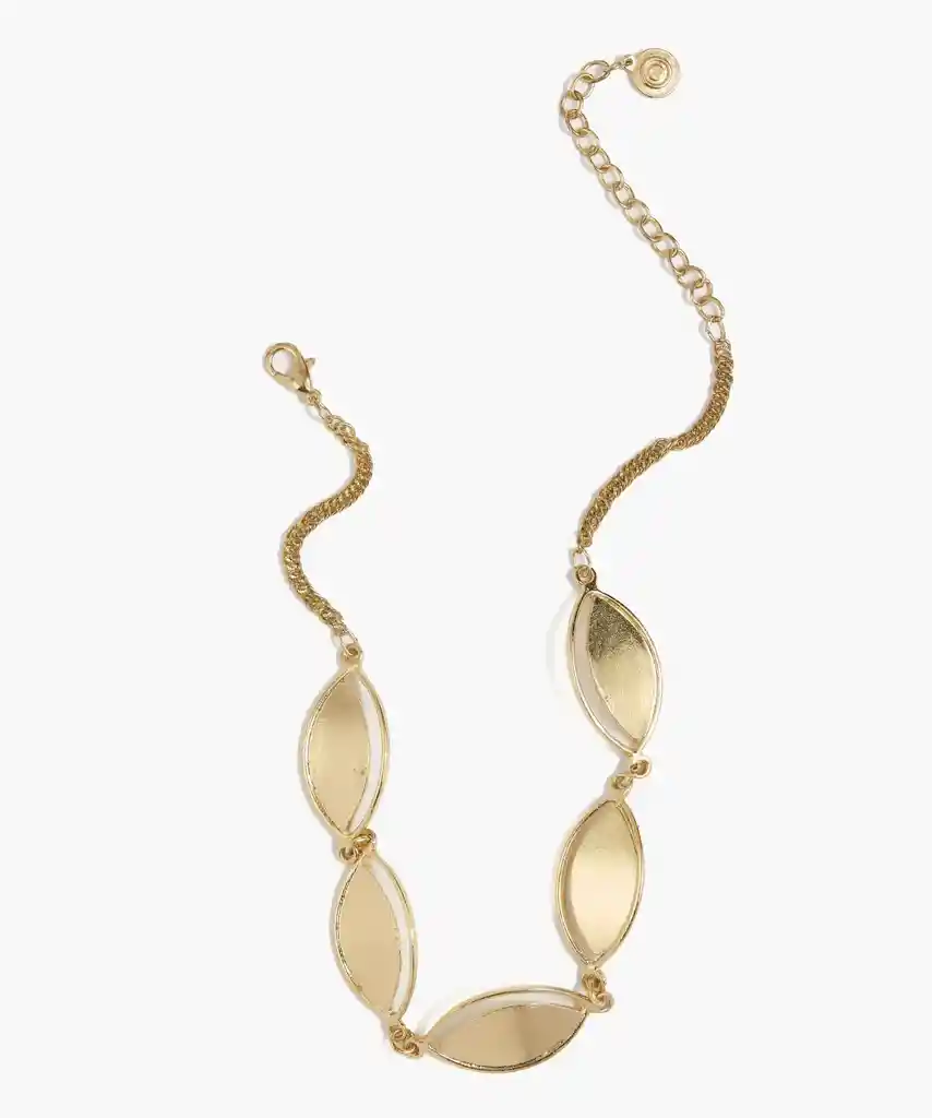 Collar Mujer Choker Hojas Dorado