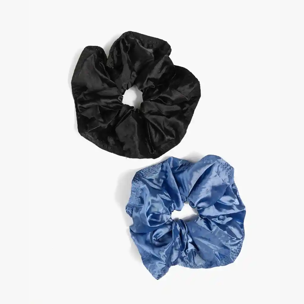 Set Collets Mujer Satinados Azul