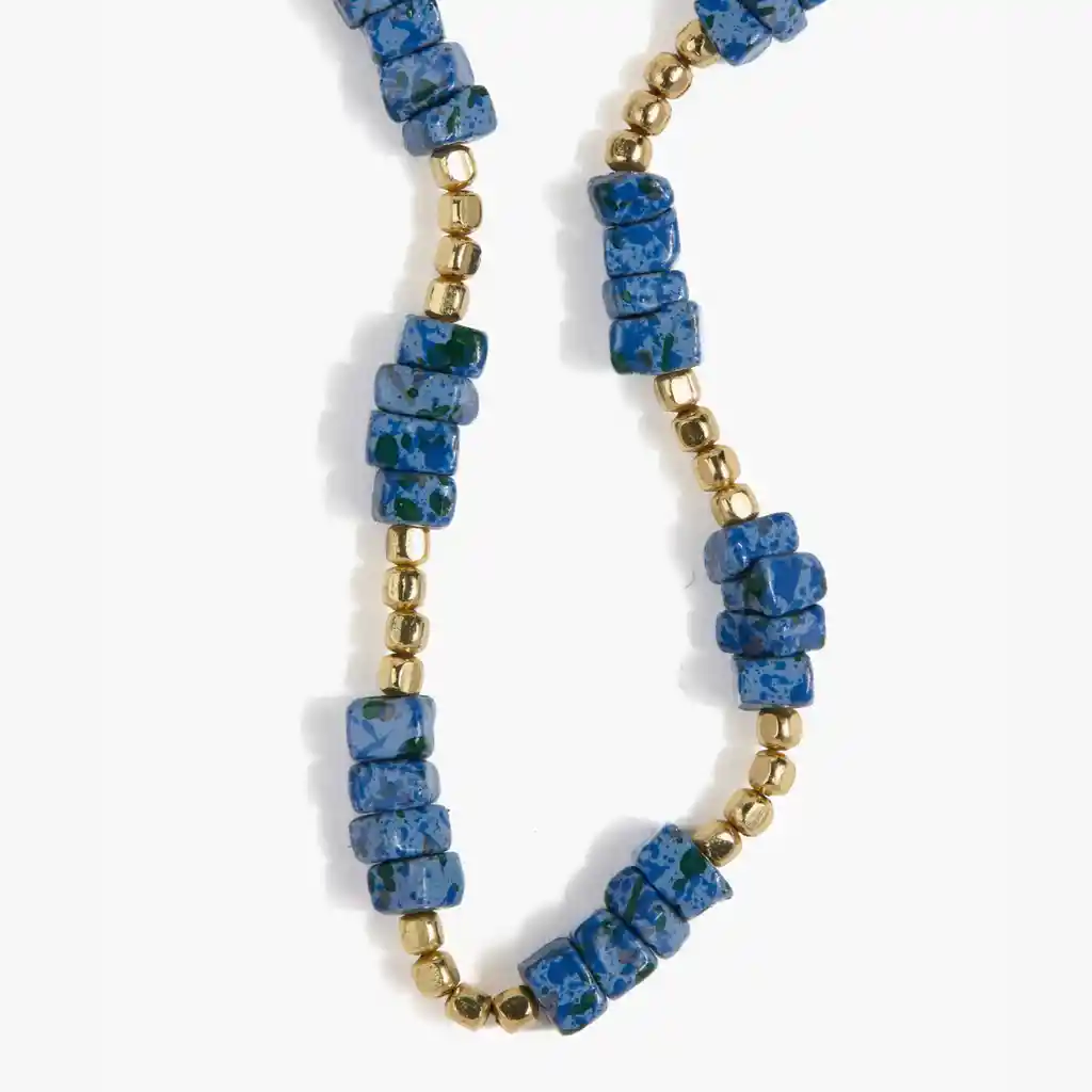 Collar Mujer Piedras Dorado