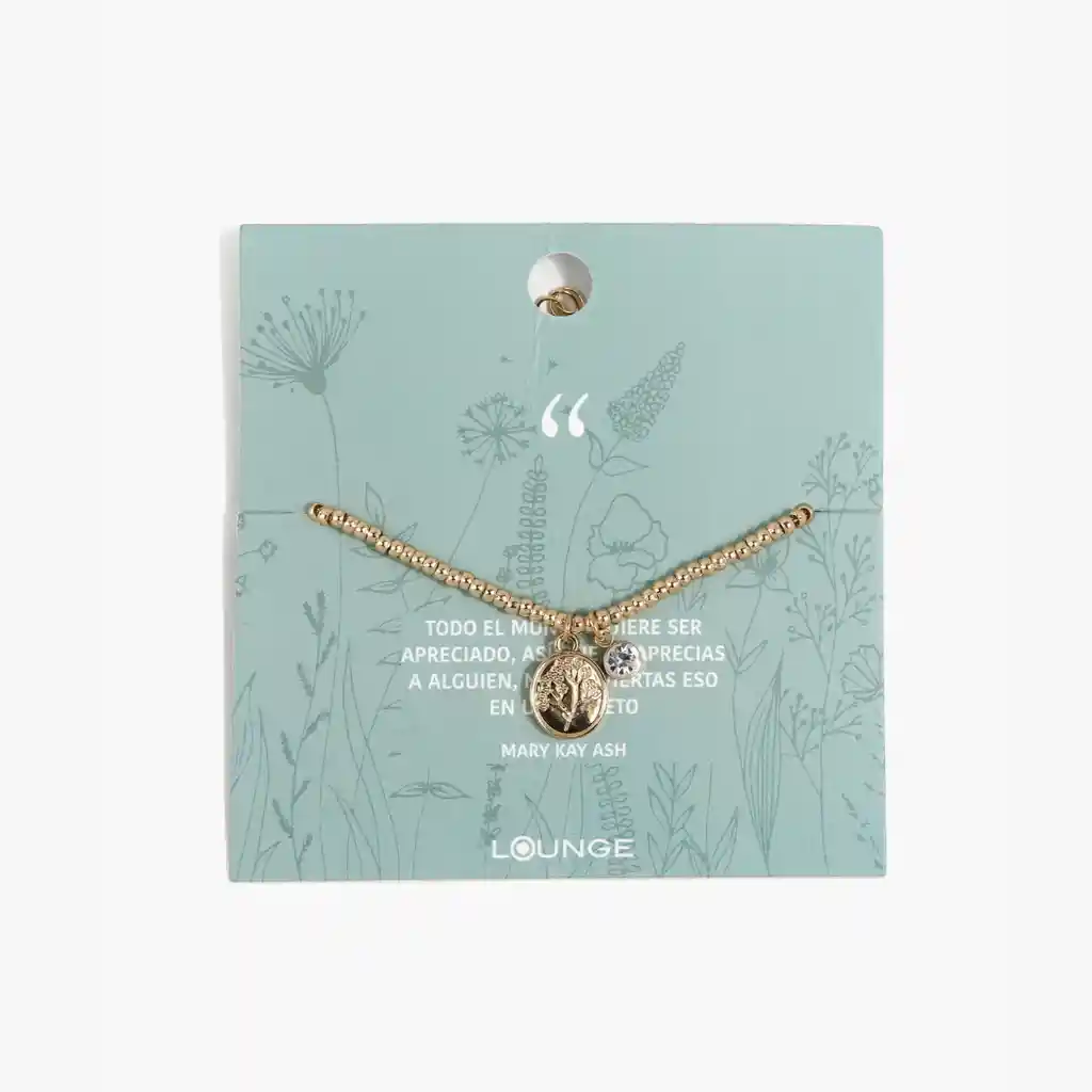 Pulsera Mujer Con Charm Moneda Botánica Dorado