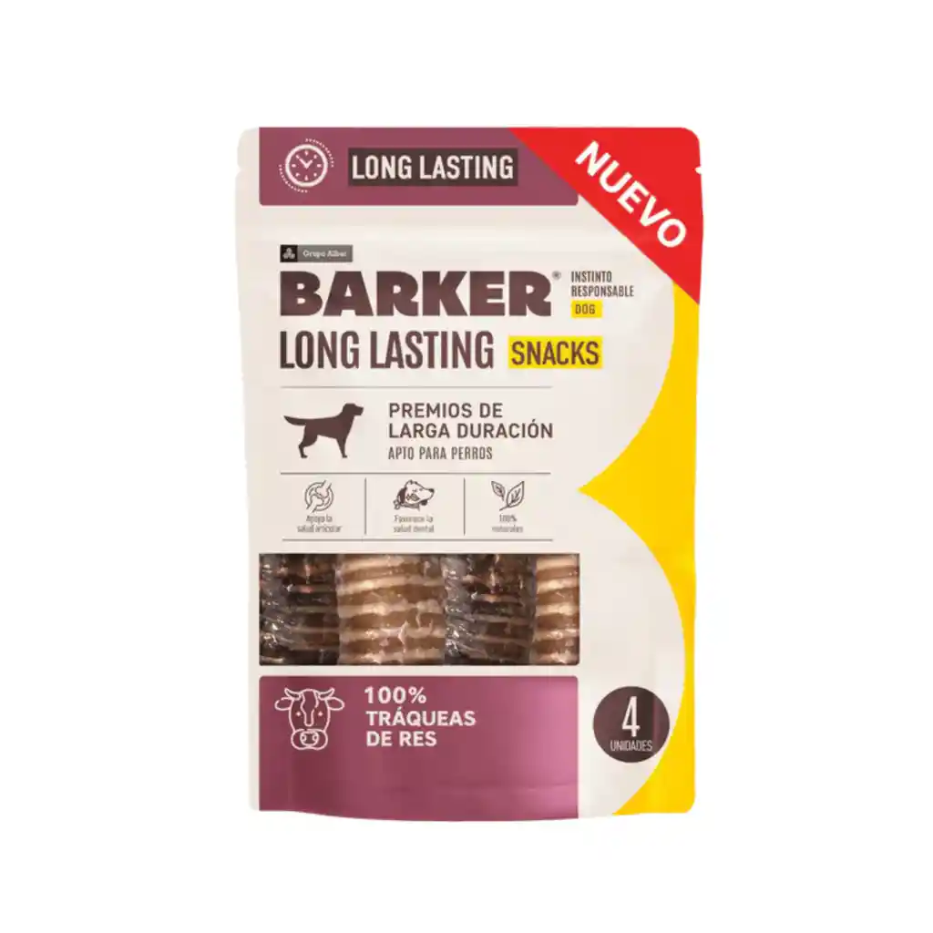 Barker Snack Tráqueas De Res Para Perros (4 Unidades)