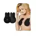 Sujetador Invisible Silicona Autoadhesivo Push Up - Talla Unica - Color Negro