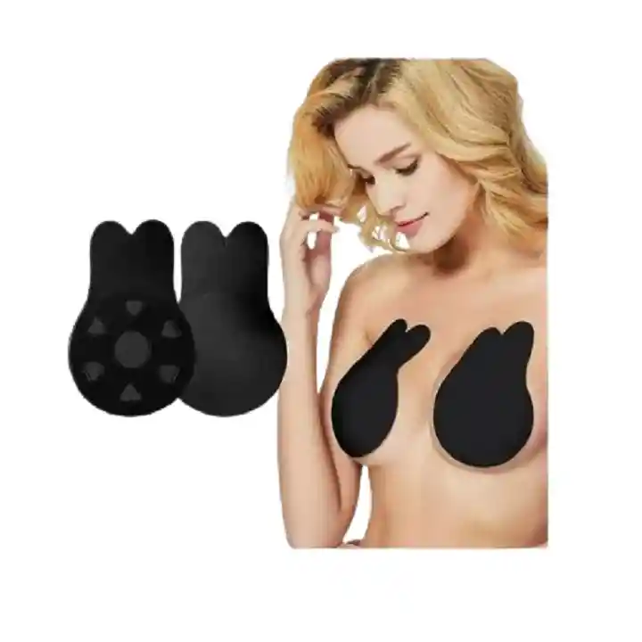 Sujetador Invisible Silicona Autoadhesivo Push Up - Talla Unica - Color Negro