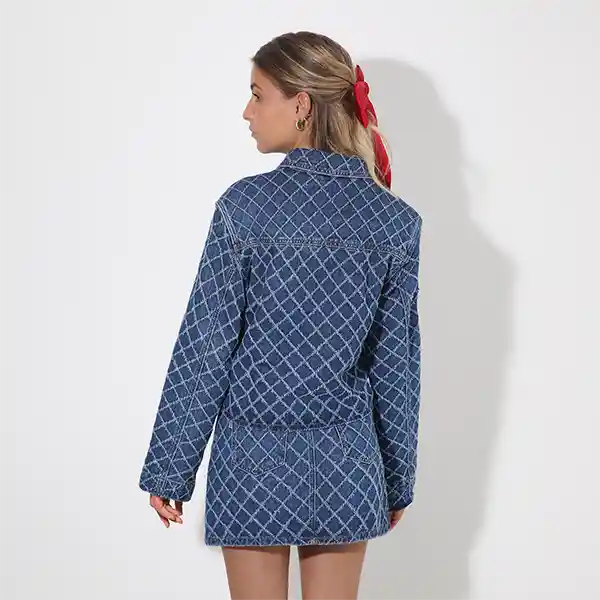 Chaqueta De Jeans Diseño Rombos Azul M Raindoor