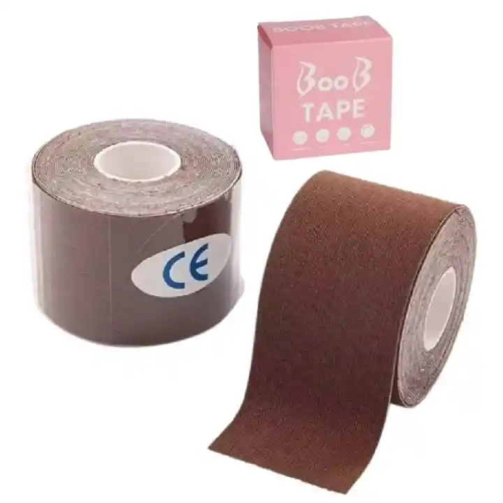 Cinta Sostén Invisible Tipo Rollo 5mts * 5cm Levanta Busto - Color Café