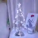 Árbol De Navidad Metálico Plateado Con Luz Led